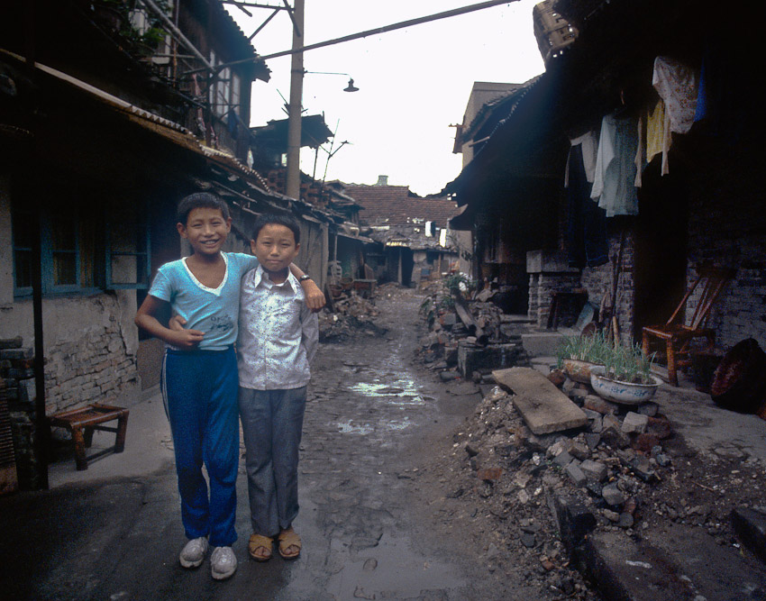 Boys in Shanghai alley